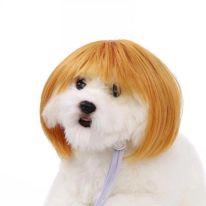 Pet Wig Dog and Cat Spoof Wig Pet Supplies Christmas Pet Accessories Curly Hair Straight Hair Diy Hand Woven Hair Wig Accessorie